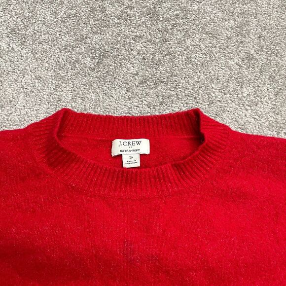 J.Crew Extra Soft Pullover Sweater Womens Small Red Crew Neck Wool Blend Knit - Picture 3 of 9